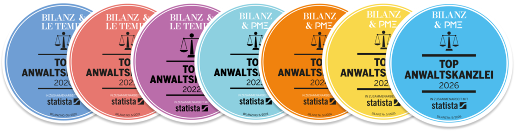 Bilanz Siegel für Top Anwaltskanzlei von 2020 bis 2026